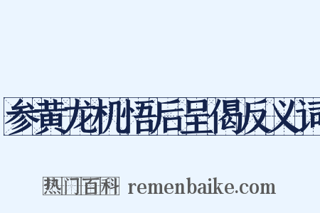 参黄龙机悟后呈偈反义词是什么意思的图片